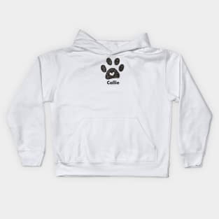 Callie name made of hand drawn paw prints Kids Hoodie